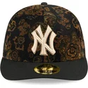 sort-buet-kasket-justerbar-59fifty-low-profile-floral-cord-three-looms-printed-corduroy-fra-new-york-yankees-mlb-fra-new-era