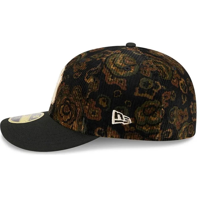 shapka-izvita-cherna-prilepnala-59fifty-low-profile-floral-cord-three-looms-printed-corduroy-na-new-york-yankees-mlb-ot-new-era