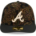 sort-buet-kasket-justerbar-59fifty-low-profile-floral-cord-three-looms-printed-corduroy-fra-atlanta-braves-mlb-fra-new-era