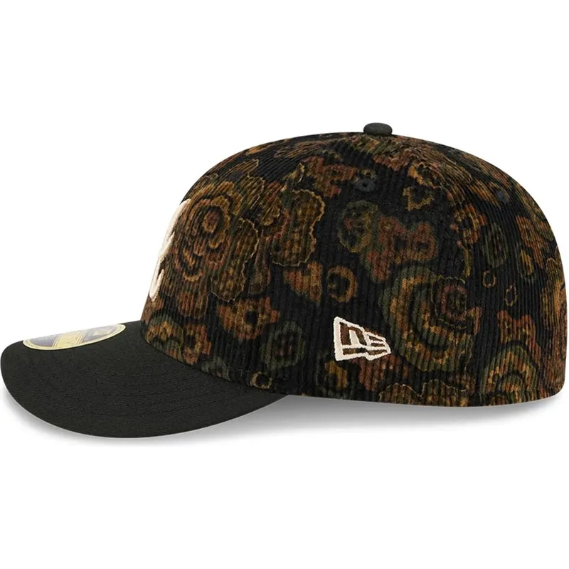 atlanta-braves-mlb-new-era-59fifty-low-profile-floral-cord-three-looms-printed-corduroy-sort-buet-justerbar-kasket