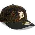 sort-buet-kasket-justerbar-59fifty-low-profile-floral-cord-three-looms-printed-corduroy-fra-detroit-tigers-mlb-fra-new-era