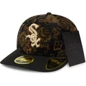 sort-buet-kasket-justerbar-59fifty-low-profile-floral-cord-three-looms-printed-corduroy-fra-chicago-white-sox-mlb-fra-new-era