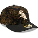sort-buet-kasket-justerbar-59fifty-low-profile-floral-cord-three-looms-printed-corduroy-fra-chicago-white-sox-mlb-fra-new-era