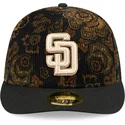 san-diego-padres-mlb-new-era-59fifty-low-profile-floral-cord-three-looms-printed-corduroy-sort-buet-justerbar-kasket