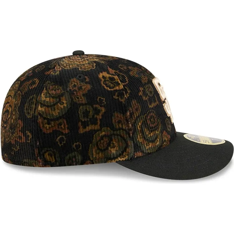 san-diego-padres-mlb-new-era-59fifty-low-profile-floral-cord-three-looms-printed-corduroy-sort-buet-justerbar-kasket