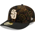 sort-buet-kasket-justerbar-59fifty-low-profile-floral-cord-three-looms-printed-corduroy-fra-san-diego-padres-mlb-fra-new-era