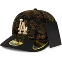 schwarze-gebogene-angepasste-kappe-59fifty-low-profile-floral-cord-three-looms-printed-corduroy-der-los-angeles-dodgers-mlb-von-
