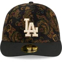 schwarze-gebogene-angepasste-59fifty-low-profile-floral-cord-three-looms-printed-corduroy-kappe-der-los-angeles-dodgers-mlb-von-