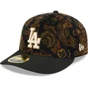 sort-buet-kasket-justerbar-59fifty-low-profile-floral-cord-three-looms-printed-corduroy-fra-los-angeles-dodgers-mlb-fra-new-era