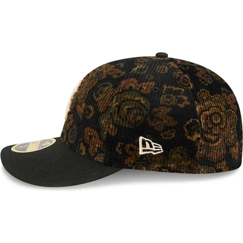 shapka-izvita-cherna-reguliruema-59fifty-low-profile-floral-cord-three-looms-printed-corduroy-na-boston-red-sox-mlb-ot-new-era