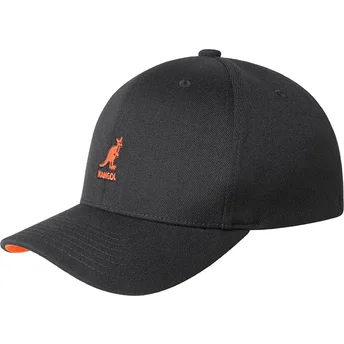 Καπέλο καμπύλο μαύρο προσαρμοζόμενο Wool Flexfit Baseball Beluga Black της Kangol