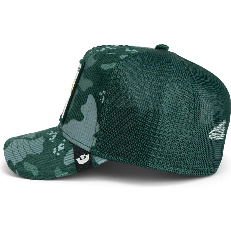 shapka-izvita-traker-zelena-snapbek-lucky-duck-corduroy-camo-the-farm-ot-goorin-bros