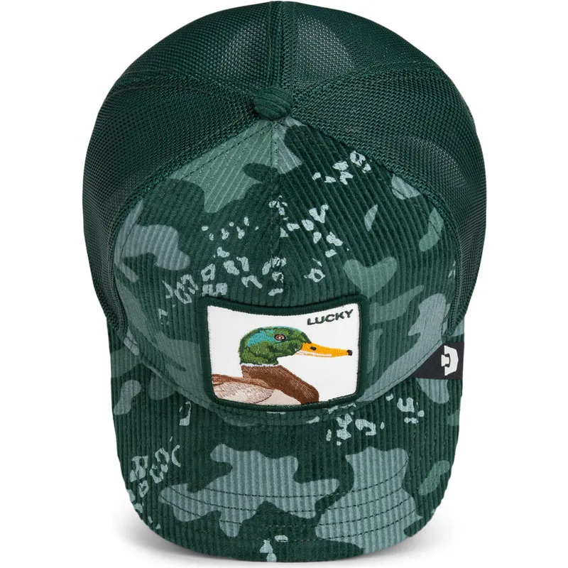 shapka-izvita-traker-zelena-snapbek-lucky-duck-corduroy-camo-the-farm-ot-goorin-bros