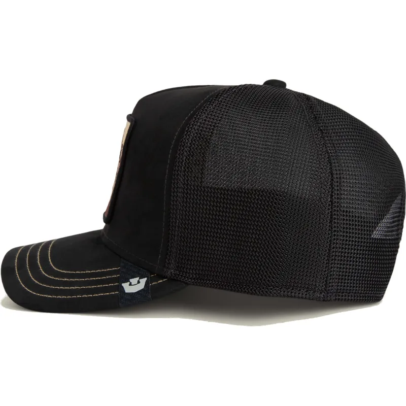 shapka-izvita-cherna-snapback-na-gorra-trucker-negra-leon-king-golden-suede-the-farm-the-farm-ot-goorin-bros