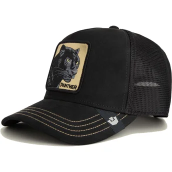 Goorin Bros. The Farm sort trucker kasket med panter Panther Golden Suede.