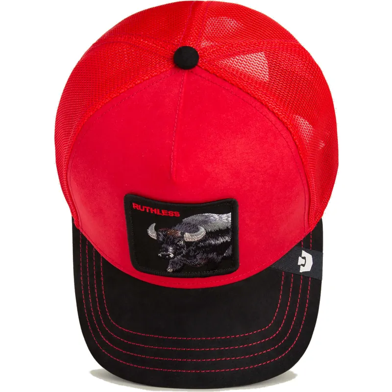 shapka-izvita-shapka-traker-chervena-snapbek-bufalo-ruthless-buffalo-suede-the-farm-the-farm-ot-goorin-bros