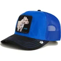 goorin-bros-the-farm-flex-pitbull-suede-blau-schwarze-trucker-cap-mit-pitbull-motiv