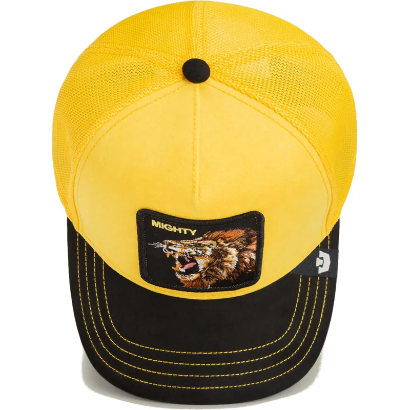shapka-izvita-traker-zhlt-snapbek-mighty-lion-suede-the-farm-ot-goorin-bros