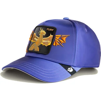 Goorin Bros. The Farm Snapback-Cap Violett mit gebogenem Schirm Drachenmotiv Fury Hell Hath No Wings.
