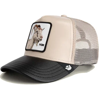Trucker-Cap beige und schwarz Ziege Him Courtside The Farm von Goorin Bros.