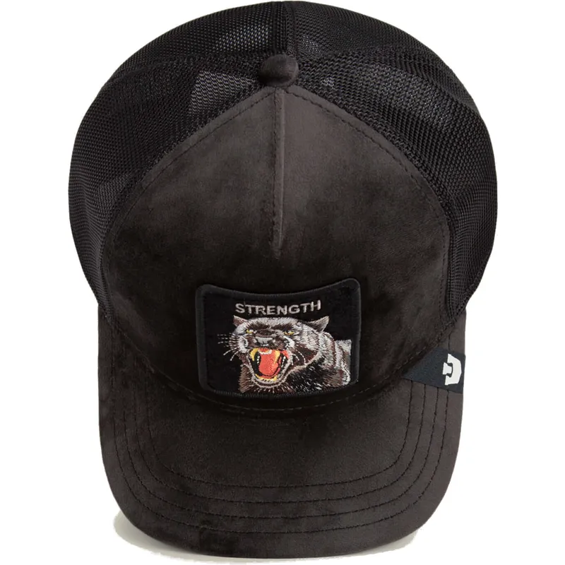 shapka-izvita-shapka-traker-cherna-snapbek-pantera-strength-panther-velour-the-farm-the-farm-ot-goorin-bros