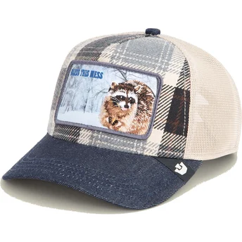Casquette trucker bleue raton laveur Bless This Mess Free Spirited Homestead The Farm Goorin Bros.