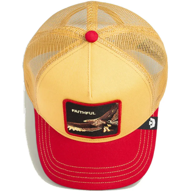 trucker-kasket-gul-og-rod-orn-the-faithful-eagle-sport-the-farm-fra-goorin-bros