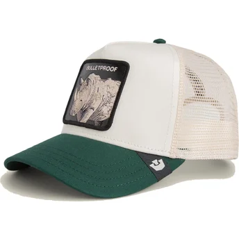 Trucker-Cap weiß und grün Nashorn Bulletproof Bulletproof Sport The Farm von Goorin Bros.
