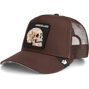 Trucker kasket brun kranium The Cancelled Skull Grit The Farm fra Goorin Bros.