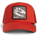 shapka-izvita-chervena-snapback-na-gorra-trucker-roja-dinosaurio-t-rex-the-extinct-skull-grit-the-farm-the-farm-ot-goorin-bros
