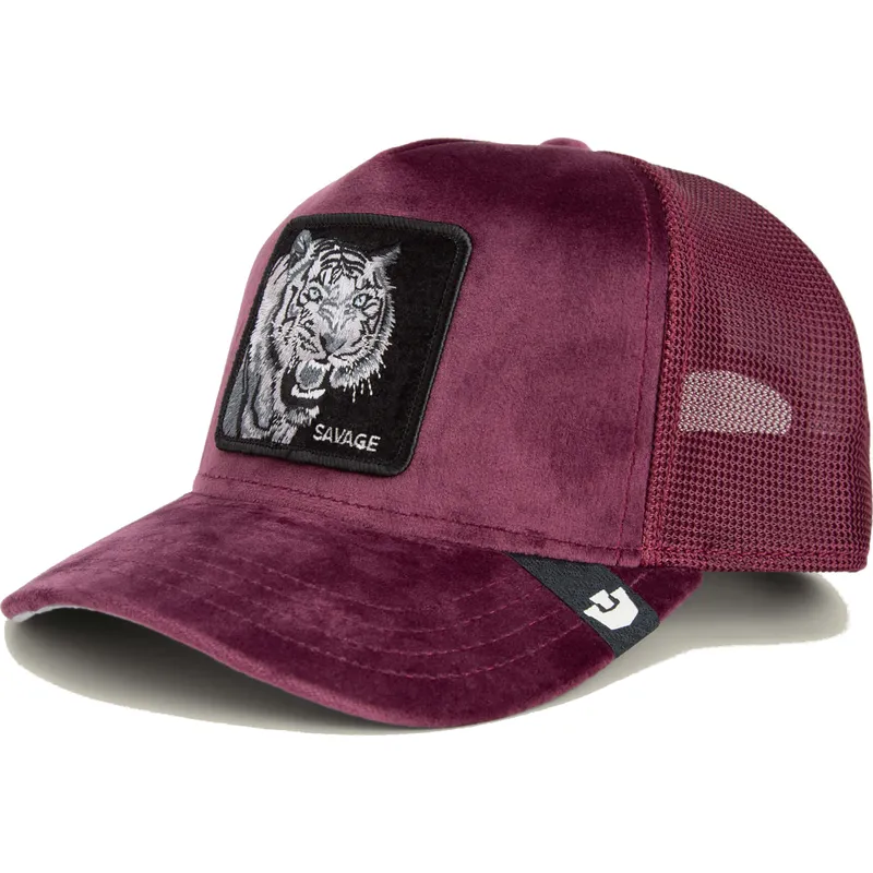 shapka-izvita-traker-chervena-snapbek-savage-tiger-velour-the-farm-ot-goorin-bros