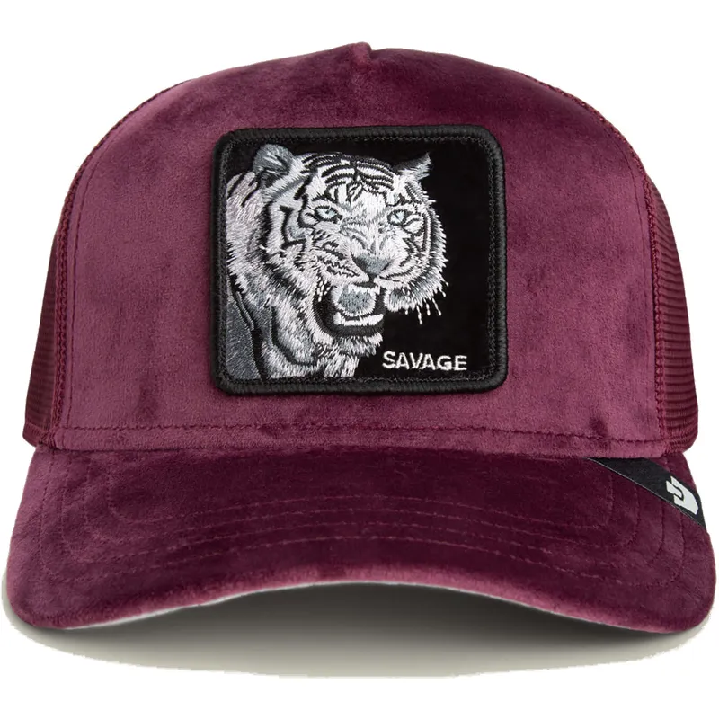 gorra-trucker-granat-tiger-savage-tiger-velour-the-farm-af-goorin-bros