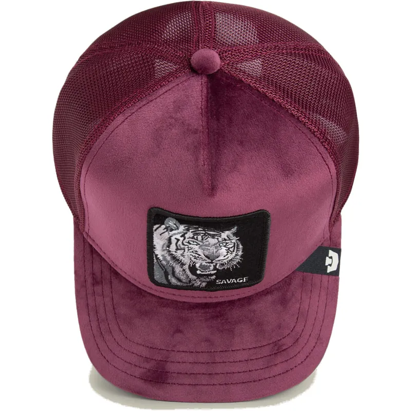 gorra-trucker-granat-tiger-savage-tiger-velour-the-farm-af-goorin-bros