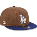 los-angeles-dodgers-mlb-9fifty-retro-crown-wool-pinstripe-verstellbare-braun-blaue-flachkappe-von-new-era