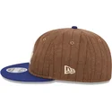 casquette-plate-marron-et-bleue-ajustable-9fifty-retro-crown-wool-pinstripe-los-angeles-dodgers-mlb-new-era