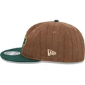 new-era-flat-brim-9fifty-retro-crown-wool-pinstripe-oakland-athletics-mlb-brown-and-green-adjustable-cap