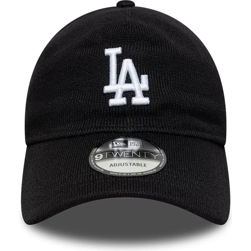 new-era-izvita-periferiya-9twenty-merinosova-vlna-los-angeles-dodgers-mlb-cherna-reguliruema-shapka