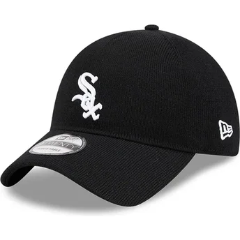 New Era Извита Козирка 9TWENTY Мериносова Вълна Chicago White Sox MLB Черна Регулируема Шапка