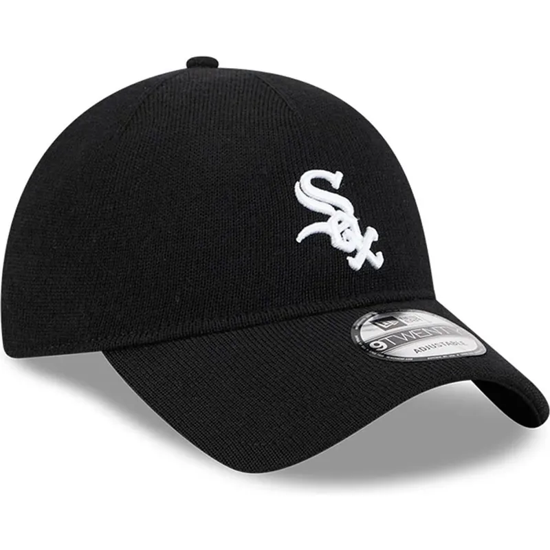 new-era-izvita-kozirka-9twenty-merinosova-vlna-chicago-white-sox-mlb-cherna-reguliruema-shapka