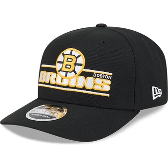 Schwarze Snapback-Kappe mit gebogenem Schirm 9SEVENTY Stretch Snap Stated der Boston Bruins NHL von New Era