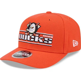 New Era Извита Периферия 9SEVENTY Stretch Snap Stated Anaheim Ducks NHL Оранжева Шапка с Капаче