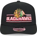 schwarze-gebogene-snapback-kappe-9seventy-stretch-snap-stated-der-chicago-blackhawks-nhl-von-new-era