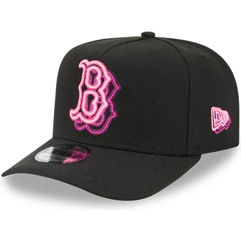 Schwarze Curved Snapback Kappe 9FIFTY A Frame Neon der Boston Red Sox MLB von New Era