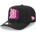 schwarze-snapback-kappe-9fifty-a-frame-neon-der-detroit-tigers-mlb-von-new-era
