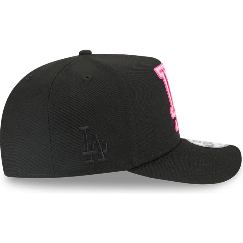 shapka-izvita-cherna-snapbek-9fifty-a-frame-neon-na-los-angeles-dodgers-mlb-ot-new-era