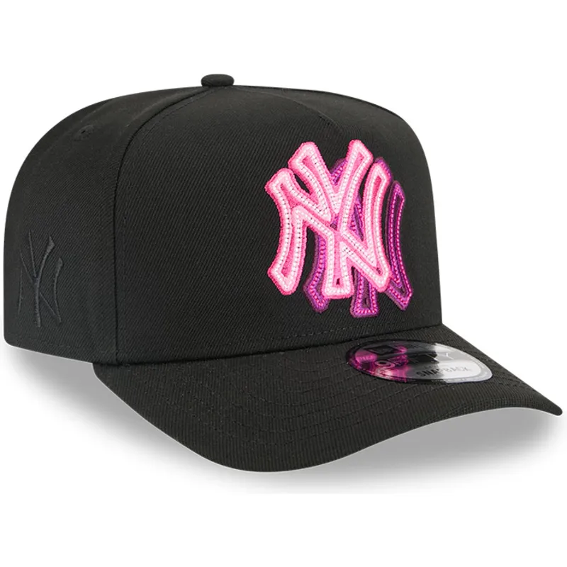 shapka-izvita-cherna-snapbek-9fifty-a-frame-neon-na-new-york-yankees-mlb-ot-new-era