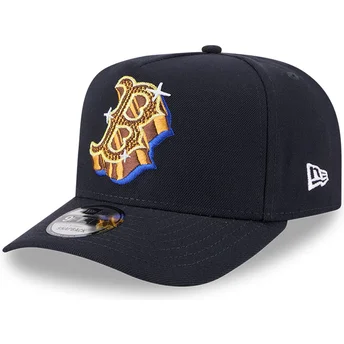 Boston Red Sox MLB New Era 9FIFTY A Frame Emblem Snapback Kappe mit gebogenem Schirm in Marineblau