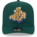 grune-snapback-kappe-mit-gebogenem-schirm-9fifty-a-frame-emblem-von-den-oakland-athletics-mlb-von-new-era