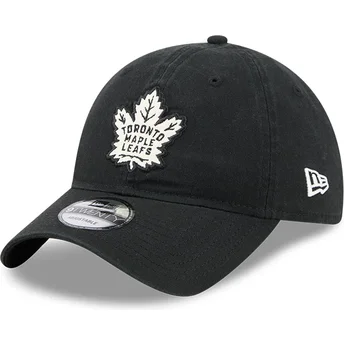 Ρυθμιζόμενο Μαύρο Καπέλο με Καμπύλη 9TWENTY Stamp των Toronto Maple Leafs NHL από την New Era