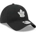 casquette-courbee-noire-ajustable-9twenty-stamp-toronto-maple-leafs-nhl-new-era